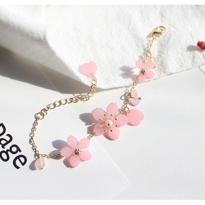 New Products Girls Partysu Style Bracelet Transparent Sakura Pearl Bracelet